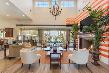 Lounge area with fireplace & flat screen tv